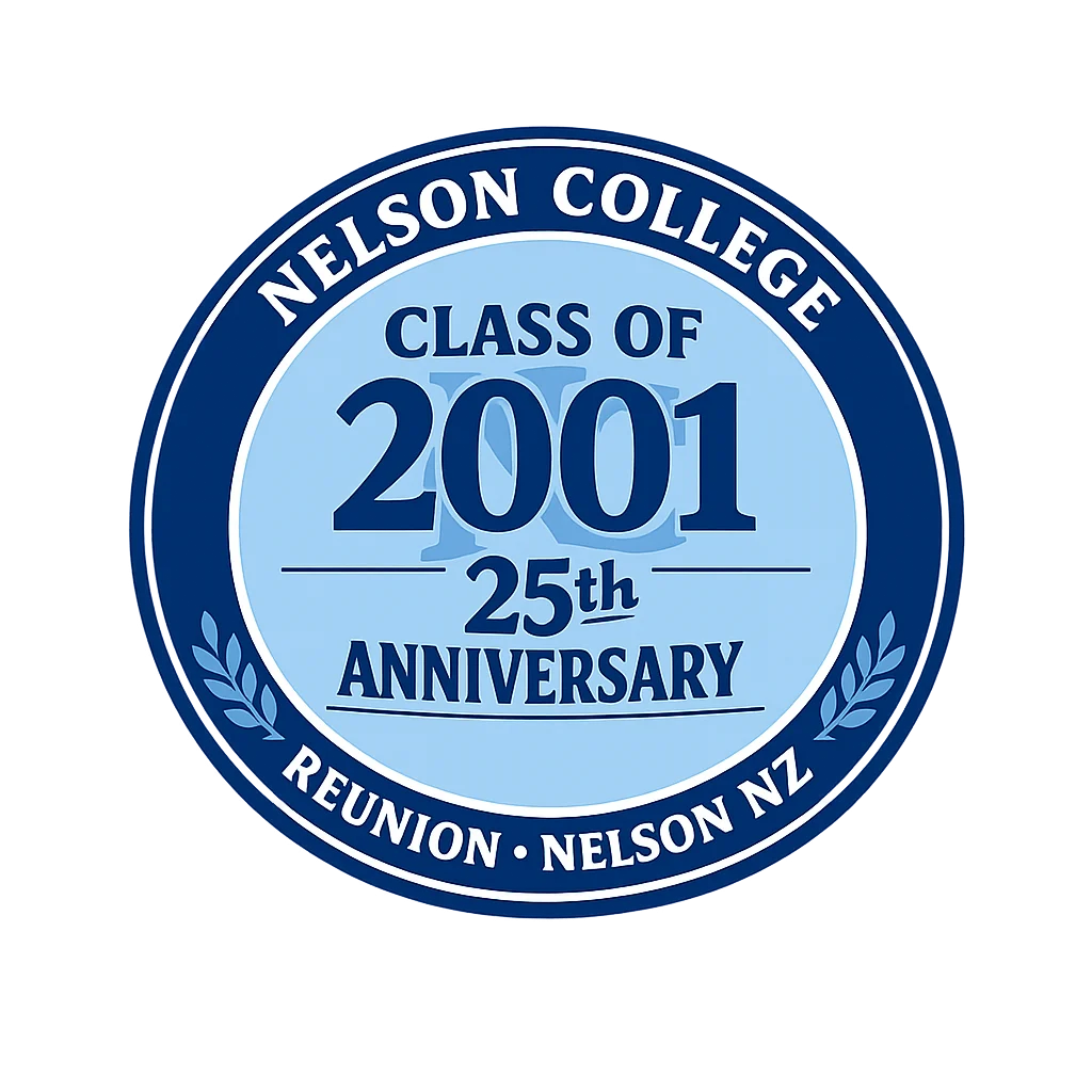 Nelson College Class of 2001 25th Anniversary Reunion Logo